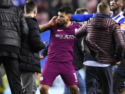 Man City striker Aguero clashes with fan after Wigan defeat