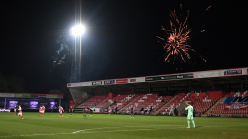 Cheltenham vs Man City brought to a halt after fireworks land on the pitch