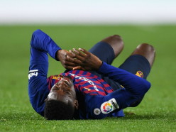 Barcelona forward Dembele set for tests on sprained ankle