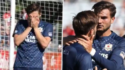 USL footballer told before kick-off his father had died scores winner & tells team-mate in emotional celebration